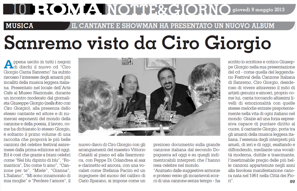 maggio San Remo Arts Cafe